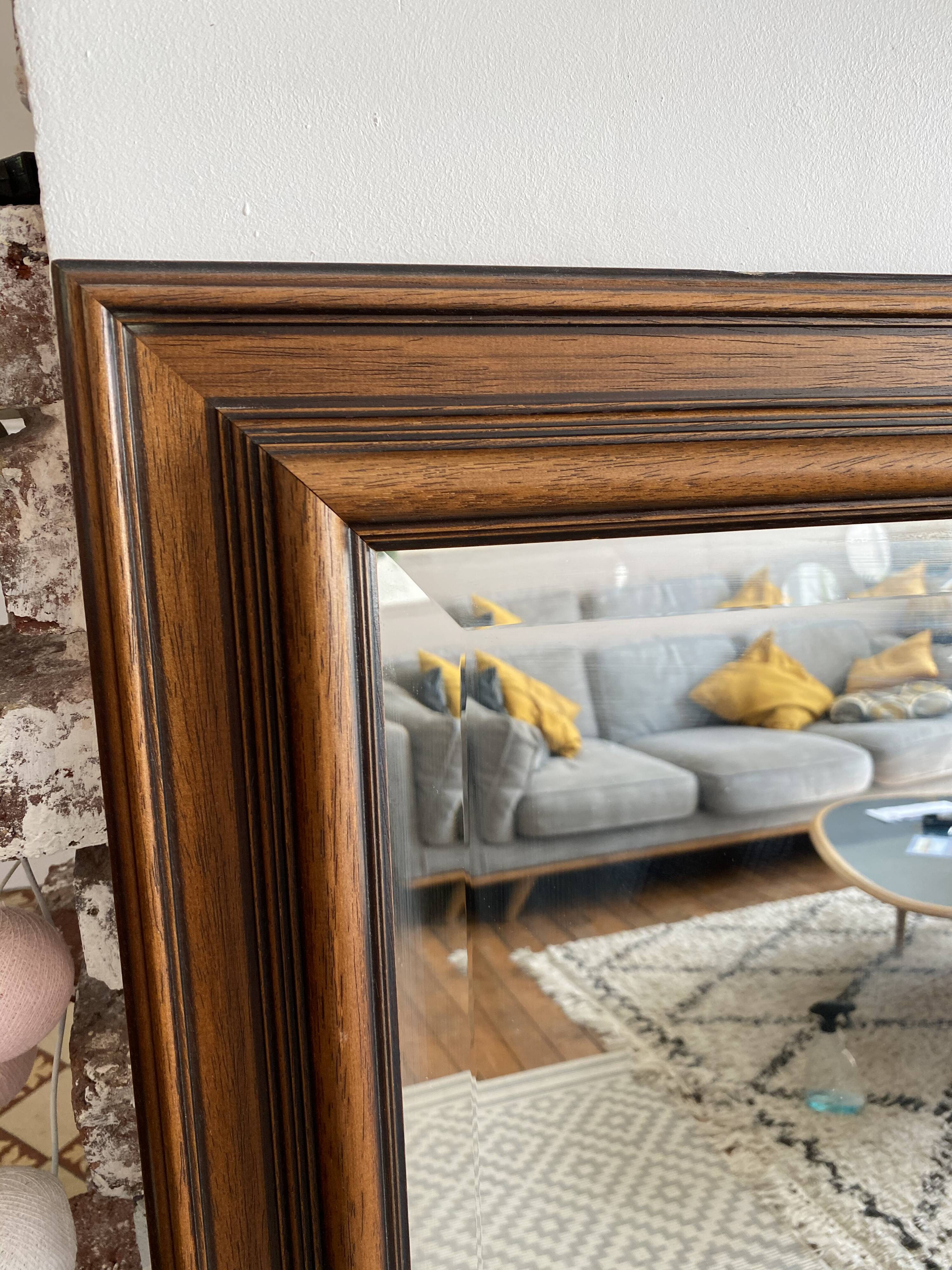 Vintage beveled wooden mirror 120x92