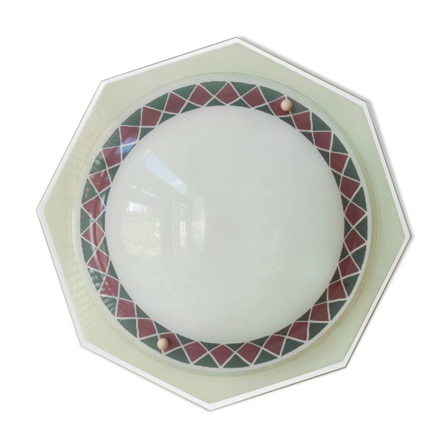 Vintage glass ceiling lamp 80s