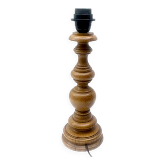 Old turned solid wood lamp base