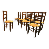 Set of 8 Charlotte Perriand dining chairs Bauche no.19