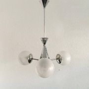 Art Deco Metal and Glass Chandelier