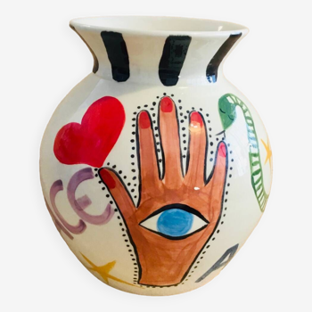 Large handcrafted ceramic vase