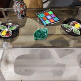 Vintage glass and chrome coffee table 1970