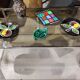 Vintage glass and chrome coffee table 1970