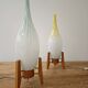 Lampe de table Drevo Humpolec opaline verte type 107/S