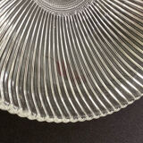 Vintage striped glass holophane pendant light