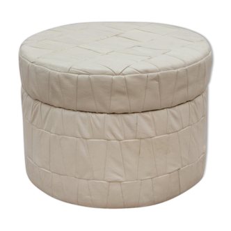 Pouf in leather patchwork 1970 vintage s