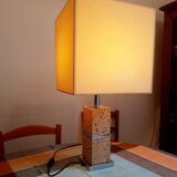 Lampe Unilux en liège et chrome 70's
