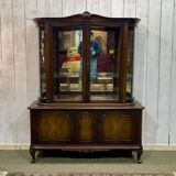 English 2-body mahogany display cabinet from the 70s