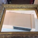 Golden rectangular mirror 45 X 52 X 6 cm