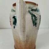 Moulded slip pitcher - late 19th century - Floral decoration in relief