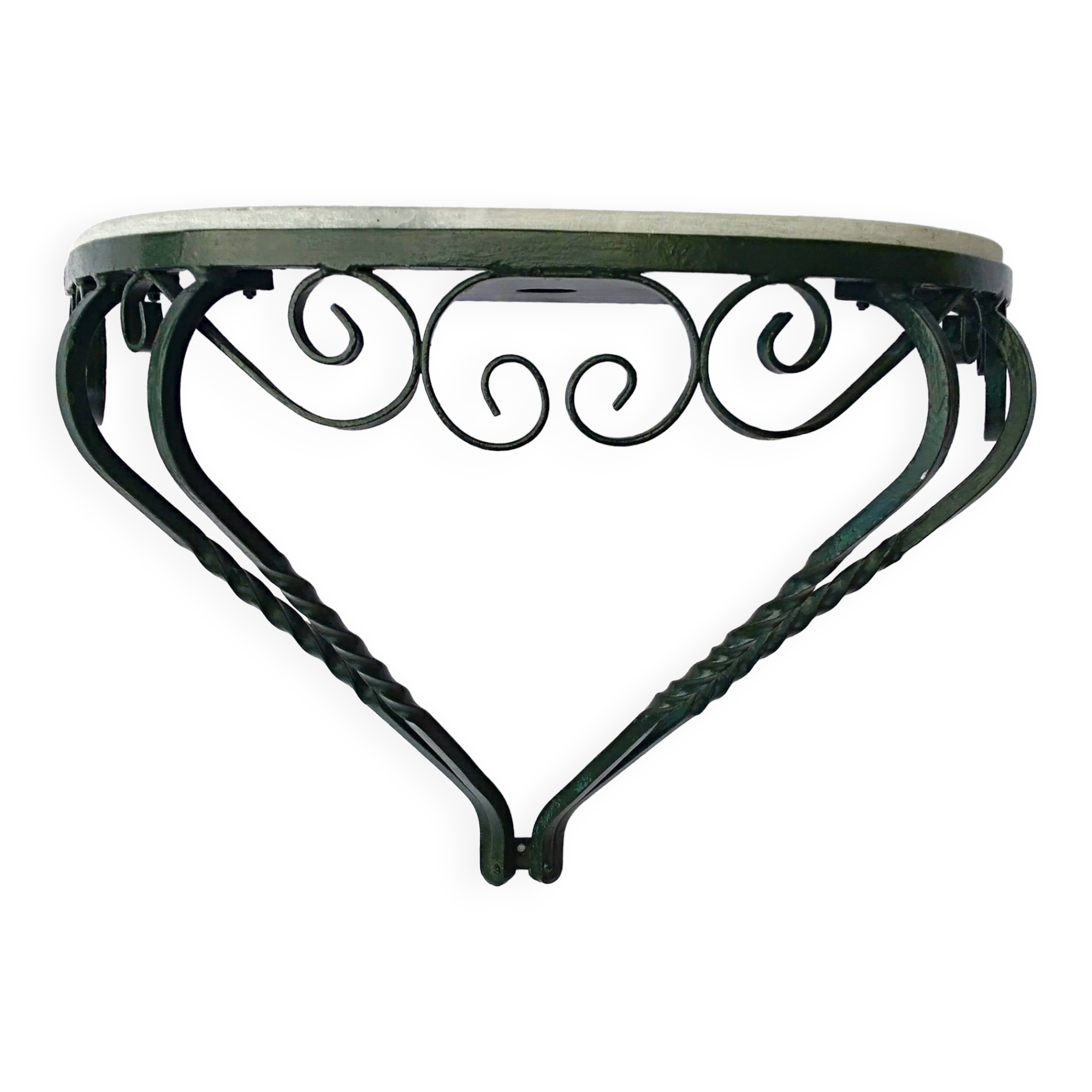 Marble wall console wrought iron structure