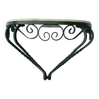 Marble wall console wrought iron structure