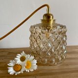 Vintage tulip lamp in amber glass