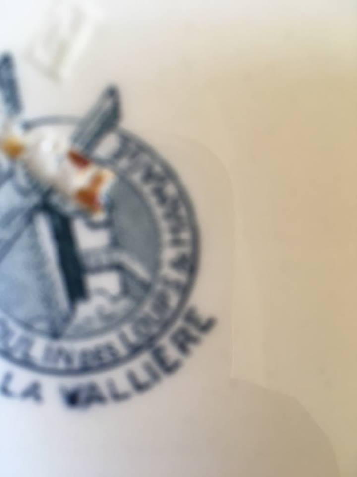 Six flowery old plates in green and blue