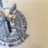 Six flowery old plates in green and blue