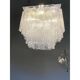 Plafonnier "Tronchi" contemporain transparent en verre de Murano de style Venini carré Spoutnik