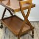Vintage Cherry Wood Rolling Trolley from the 1970s