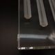 Duo Vase Bloc Résine Lucite Triple Cheminée Plexiglas Design Postmoderne