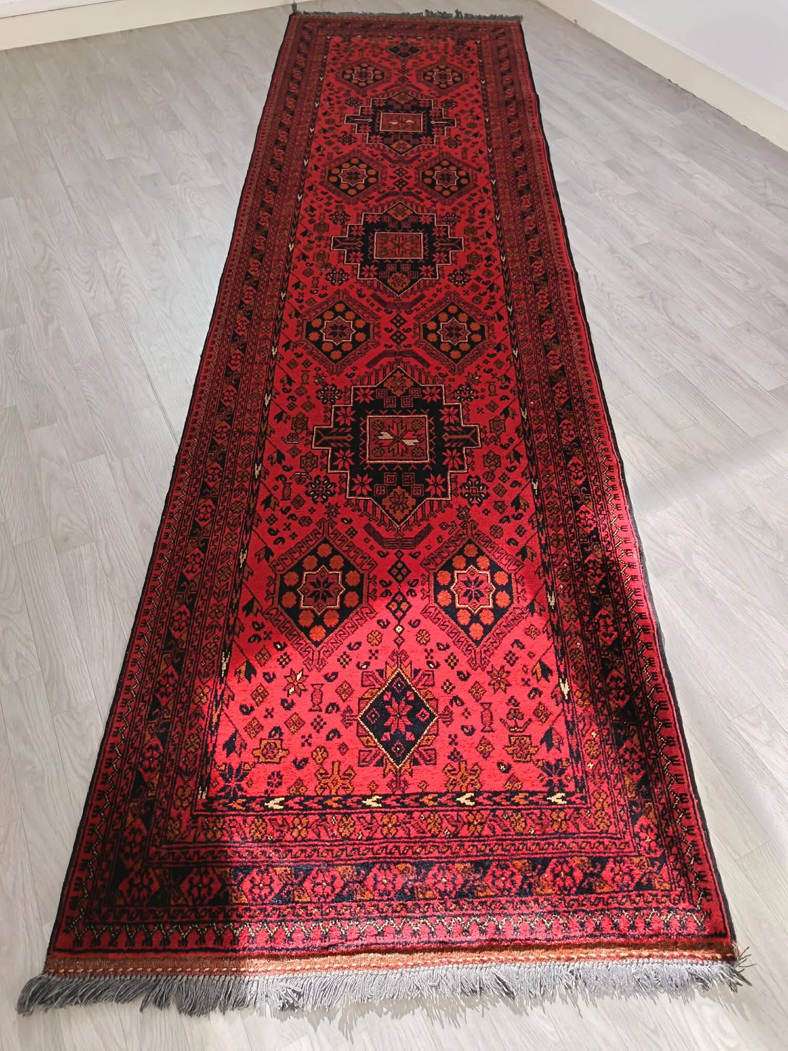 Handmade Afghan Khanmadoui hallway rug