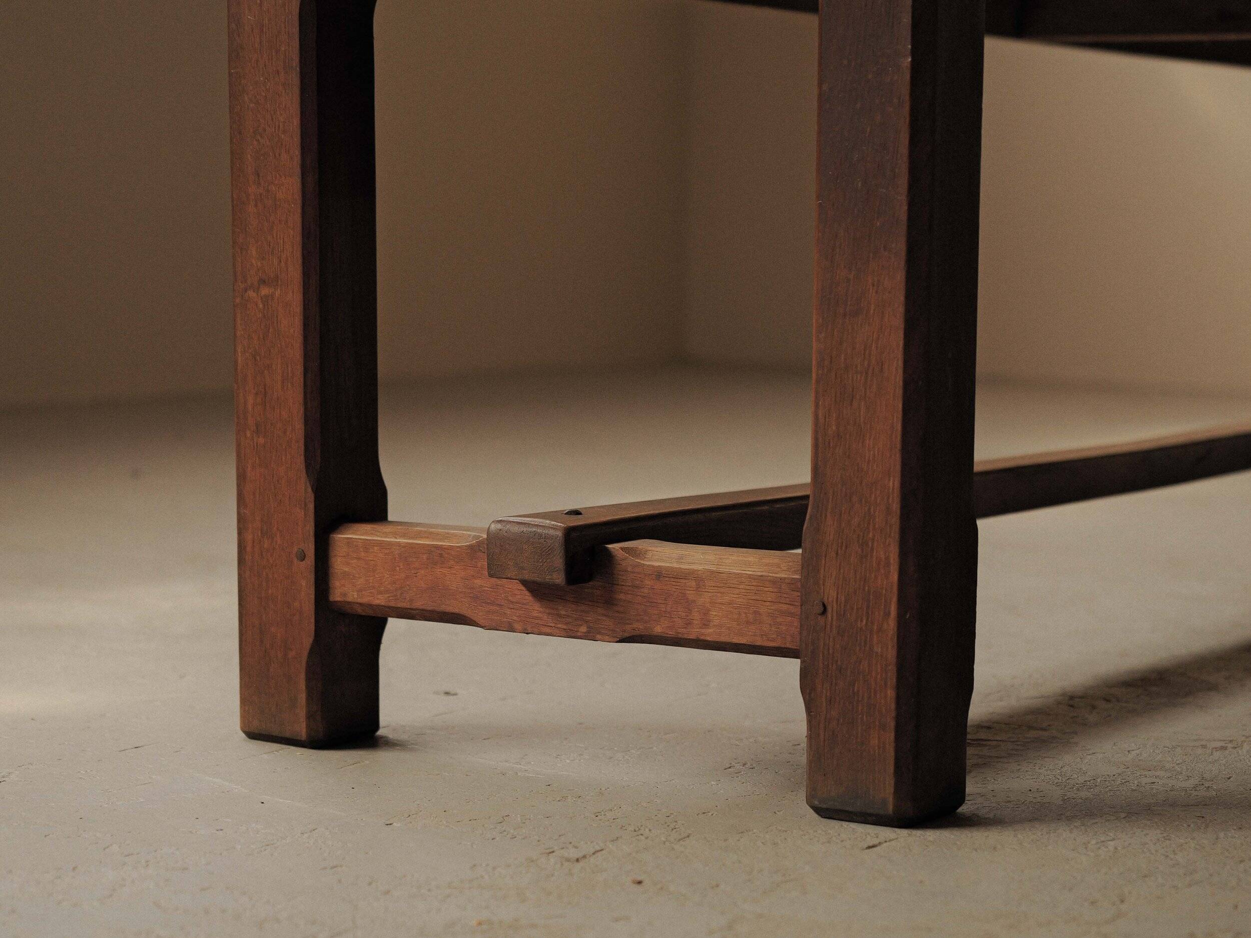 Large solid wood table, handcrafted.