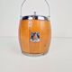 Vintage Wooden Barrel Ice Bucket with Ceramic Interior, 1960s