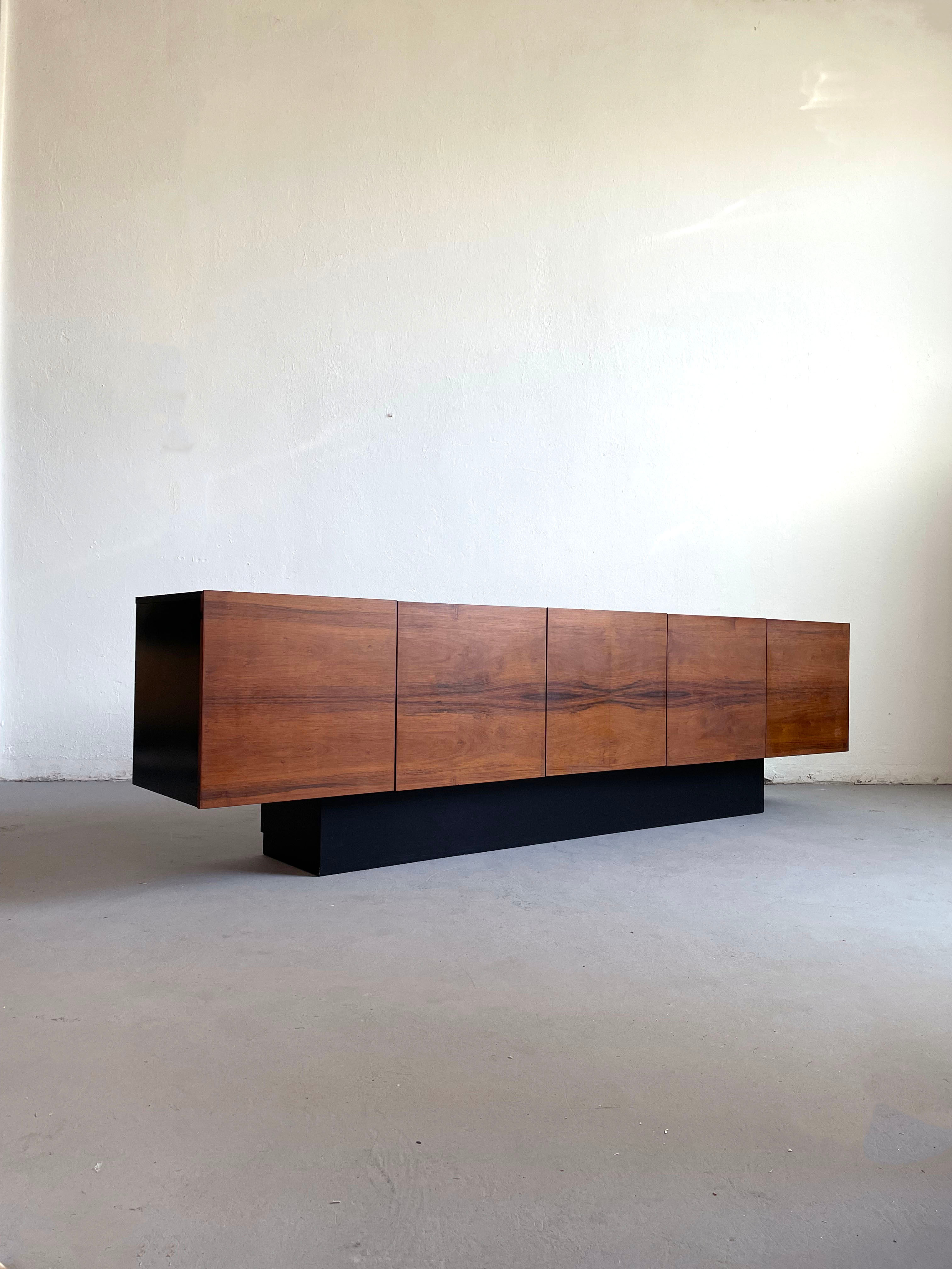 Mid century modern sideboard credenza brazilian rosewood veneer