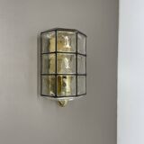 Wall light "Iron Rings" in brass and glass by Glashütte Limburg, Germany, 1970s