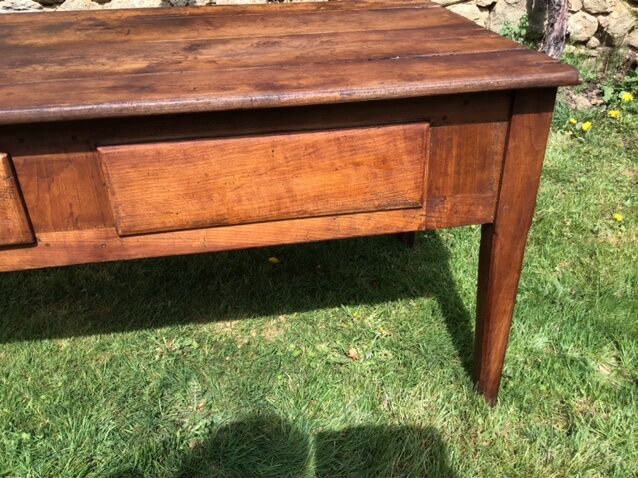Solid wooden farm table mid-20th century