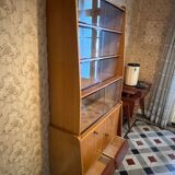 Mid-century vintage asymmetrical display cabinet