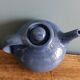 Blue glazed ceramic teapot signed