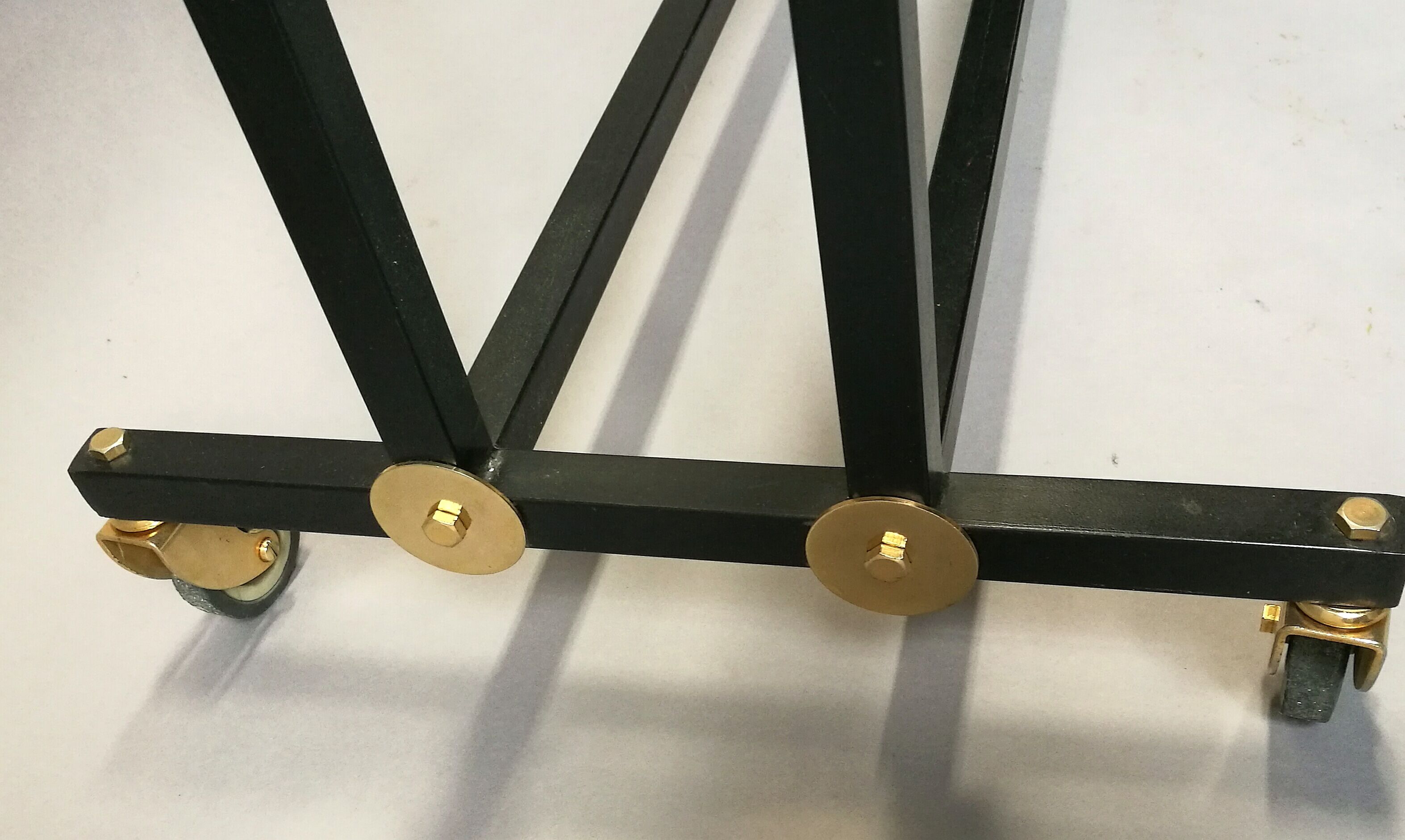 Serving table 70s black and brass