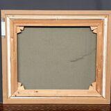 Still life signed with chrysanthemums. Oil on canvas.