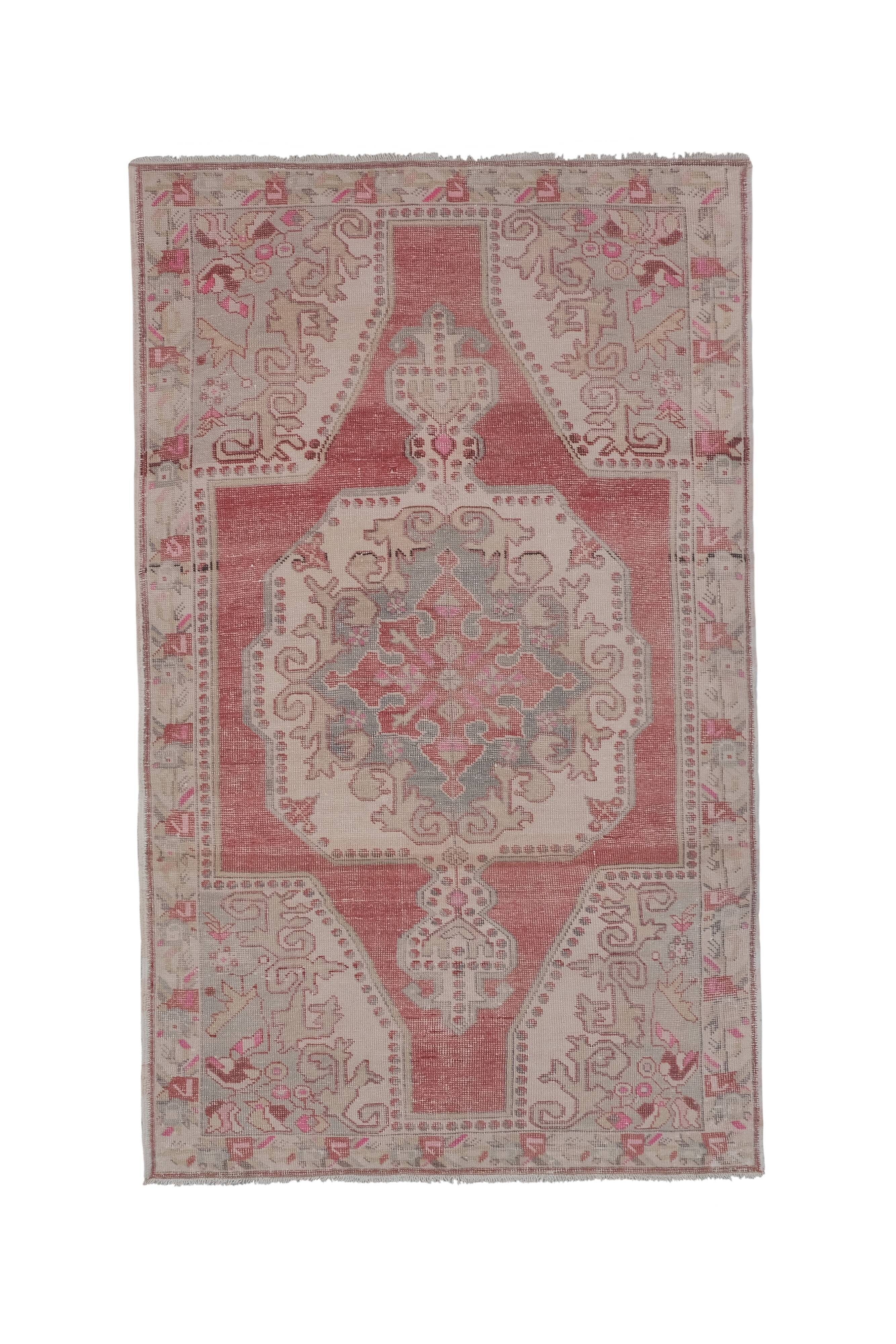 Mid century flatweave large overdyed oriental turkey oushak rug 4'11'' x 7'3''