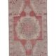 Mid century flatweave large overdyed oriental turkey oushak rug 4'11'' x 7'3''