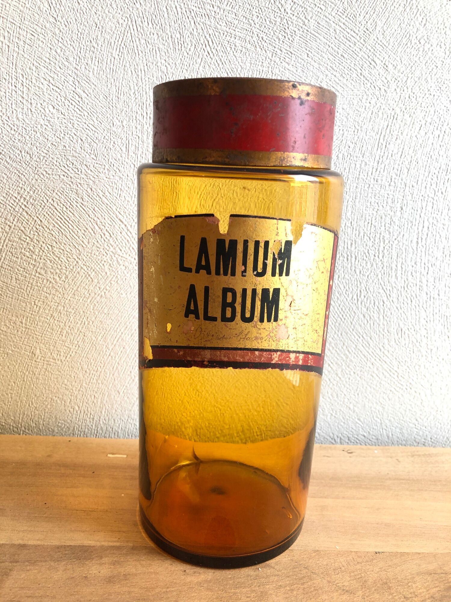 Jar "Lamium Album" brown glass