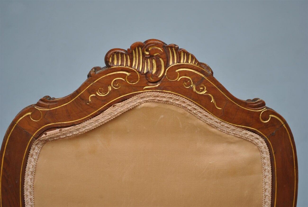 Set of 6 chairs style Louis XV Walnut end XIX