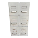 Set of 3 industrial lockers with 2 stackable drawers