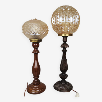 Pair of portugese wooden lamp