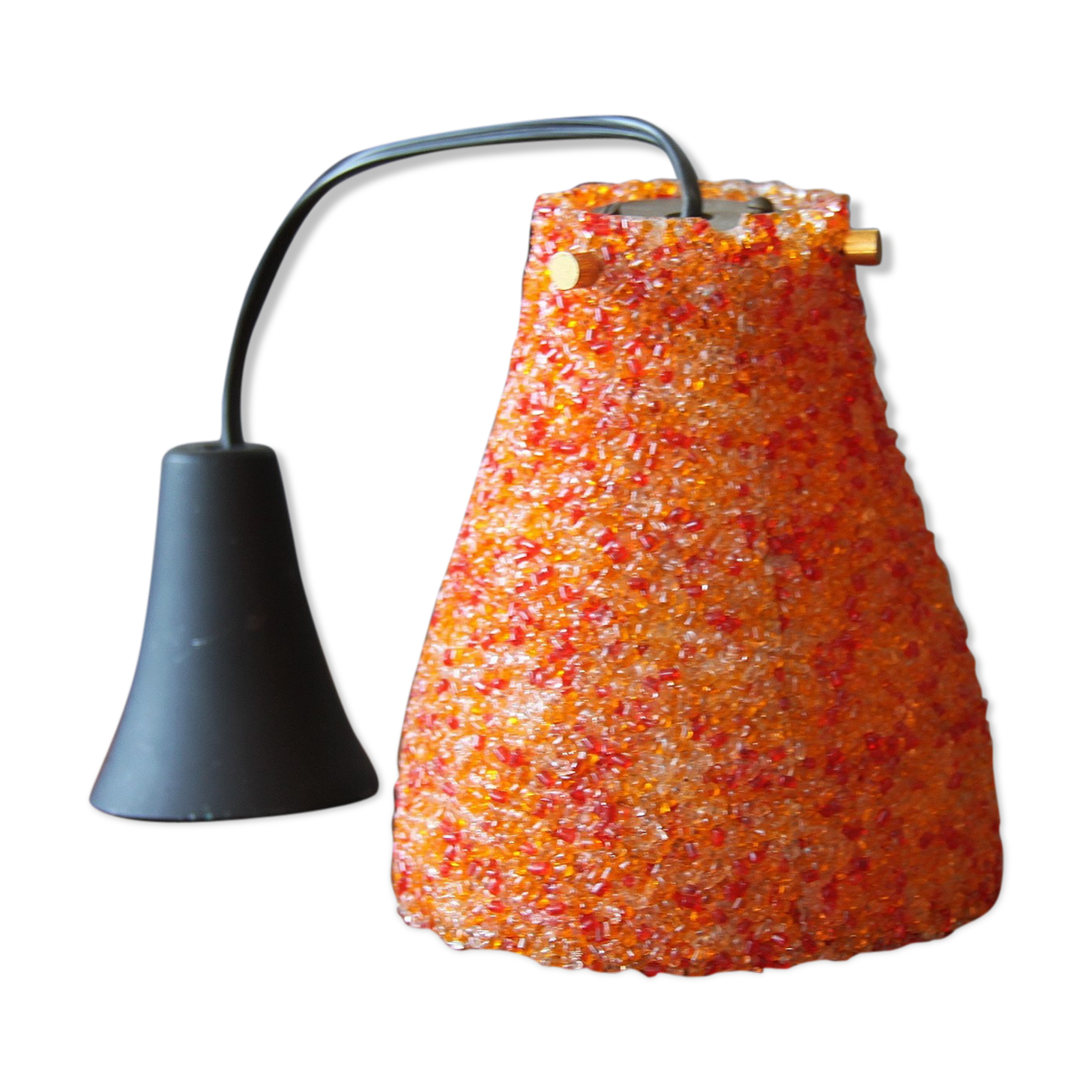Small round orange Scandinavian design resin agglomerated perspex