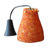 Petit lustre rond orange design scandinave résine agglomérée perspex