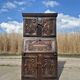 antique cabinet with carvings and wrought iron fittings rural