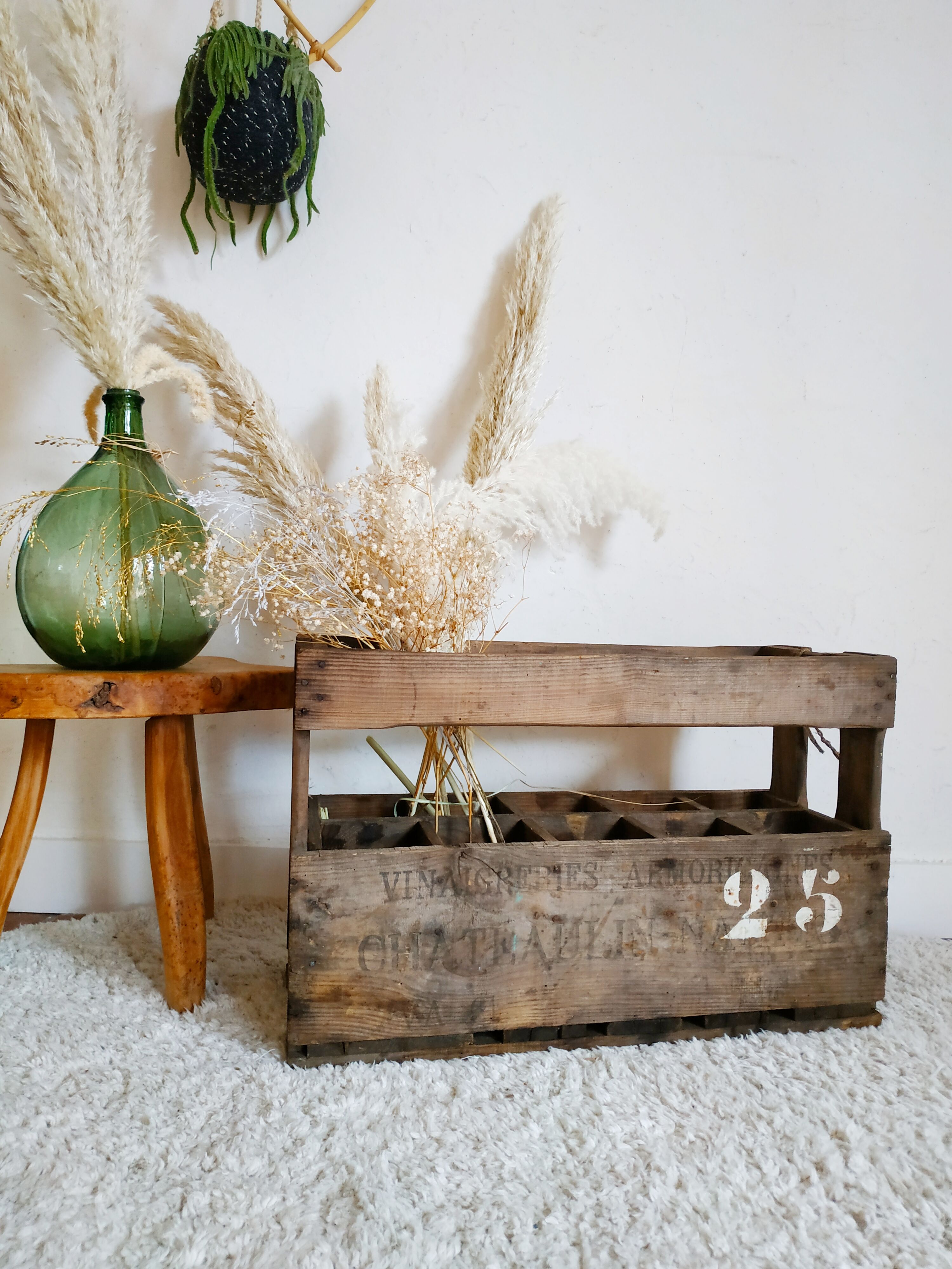 Old wooden bin or bottle holder