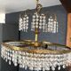 Lustre suspension métal dore et cristal