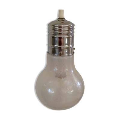 Suspension ampoule en verre bullé des années 70