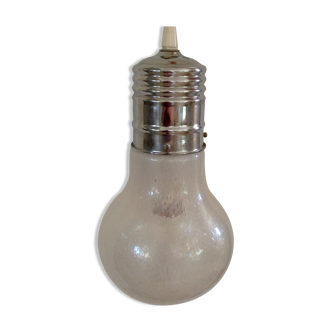 Suspension ampoule en verre bullé des années 70