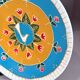 Hand-Painted Wall Decorative Ceramic Plate with Dove & Floral Folk Art Design