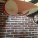 1960 design ceiling hanging has 70s a 2 glass and brass bulbs