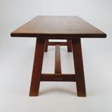 Table à manger brutaliste de style château + 8 chaises