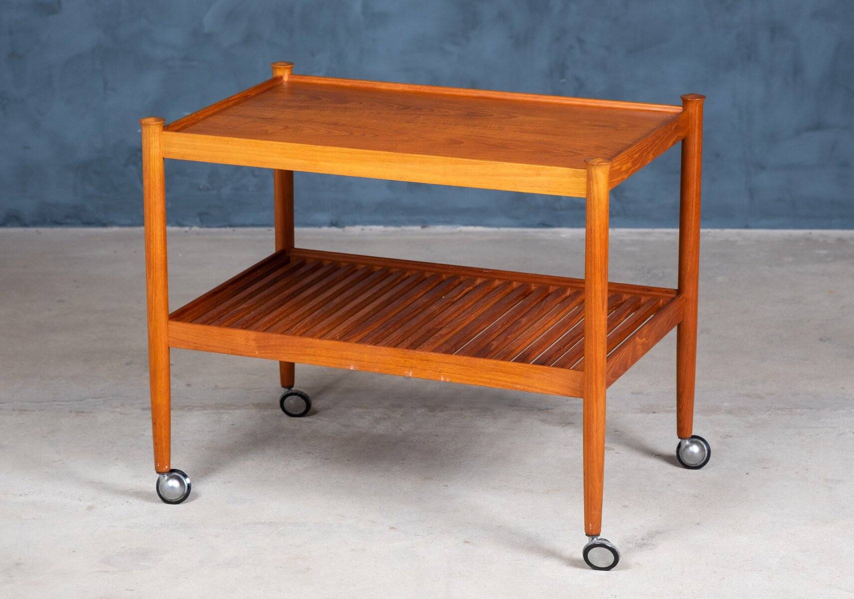 Mid-Century Teak Serving Trolley, Denmark, 1960s